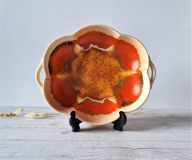 1930s Carstens Uffrecht, Art Deco Bauhaus Stylised Flow Glaze Dish