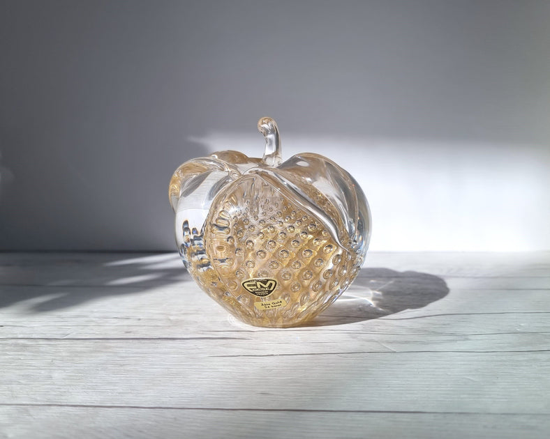 Fare Marcolin for FM Konstglas, 24k Gold Bullicante Art Crystal