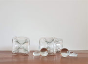Holmegaard Glass Glass 1960s Danish Kastrup Glas (Holmegaard) Pair of 'Kluk Kluk' Clear Glass Decanters by Jacob E Bang