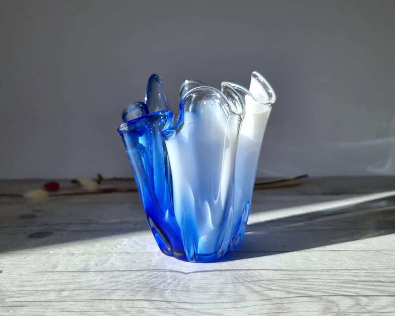 Handkerchief Hand Blown Art Glass Vase shops Free Shipping