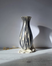 Beswick Pottery Ceramic Albert Hallam for Beswick, Zebrette Series Zebra Stripe Décor Mid Century Modernist Vase, 1950s