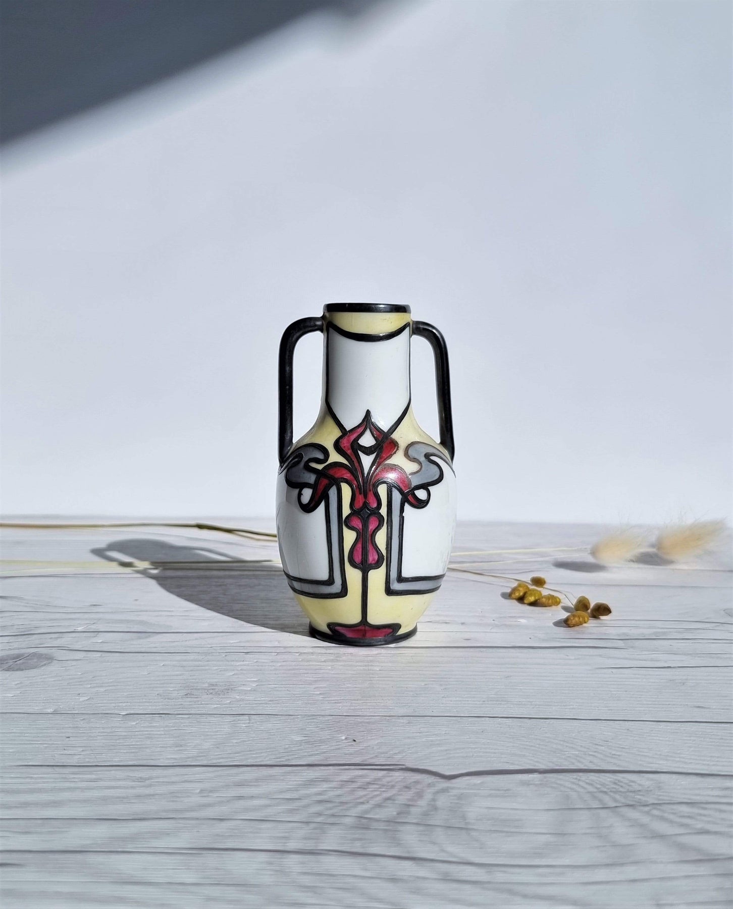 Vase Rosenthal Art Déco Pompadour Motif Rigoletto - 1940 - Porcelaine