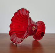 Murano Glass 1930s - 50s Italian Murano Barovier & Toso Ruby Red and Gold Avventurine Blackberries Footed Dish