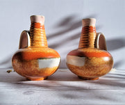 Carstens Uffrecht Ceramic 1920s Carstens Uffrecht, Art Deco Bauhaus Pair of Architectural Jug Vases att. Hildegard Delius