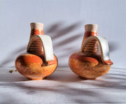 Carstens Uffrecht Ceramic 1920s Carstens Uffrecht, Art Deco Bauhaus Pair of Architectural Jug Vases att. Hildegard Delius