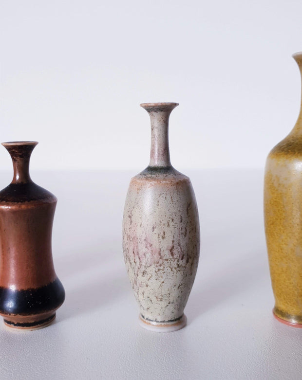 Höganäs Keramik Ceramic 1950s - 60s Höganäs Keramik, John Andersson, Set of 5 Miniature Ceramic Vases and Mortar & Pestle