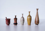 Höganäs Keramik Ceramic 1950s - 60s Höganäs Keramik, John Andersson, Set of 5 Miniature Ceramic Vases and Mortar & Pestle