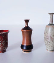 Höganäs Keramik Ceramic 1950s - 60s Höganäs Keramik, John Andersson, Set of 5 Miniature Ceramic Vases and Mortar & Pestle