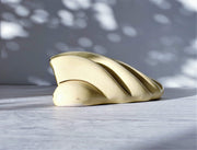 AnyesAttic Ceramic 1950s - 60s Mid Century Sadler att. Gloss Pale Lemon and 22 ct. Gold Decor, Shell Wall Pocket Vase