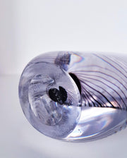 Kosta Boda Glass Glass 1950s Swedish, Vicke Lindstrand for Kosta, Scandinavian Modern Black, Purple, Cased Glass Vase