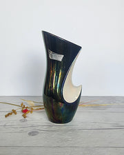 Verceram Ceramic 1950s Verceram Ceramique D'Art, 'Manta Ray' Ink Lustre Finish Vase, French