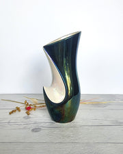 Verceram Ceramic 1950s Verceram Ceramique D'Art, 'Manta Ray' Ink Lustre Finish Vase, French