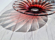 Kosta Boda Glass Glass 1950s Vicke Lindstrand 'Colora' att. series for Kosta, Modernist Red Gerbera Charger | Rare