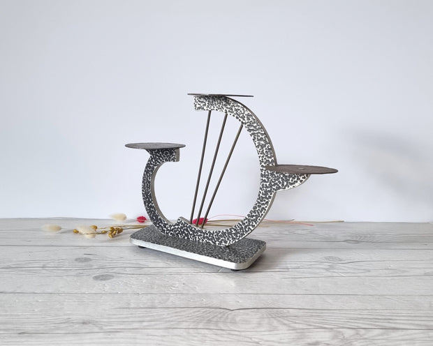 Haute Curature Metals 1960s Brutalist Metal Cast Table Shelf / Etagere, Mid Century, German