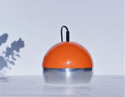 AnyesAttic Lighting 1960s - 70s Atomic Space Age Design, Orange and Chrome Pendant Ceiling Light / Lampshade