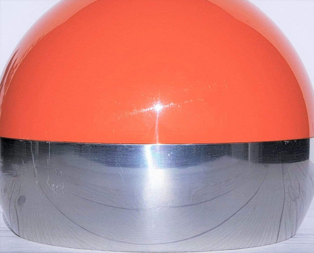 AnyesAttic Lighting 1960s - 70s Atomic Space Age Design, Orange and Chrome Pendant Ceiling Light / Lampshade