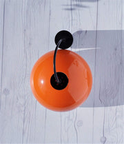 AnyesAttic Lighting 1960s - 70s Atomic Space Age Design, Orange and Chrome Pendant Ceiling Light / Lampshade