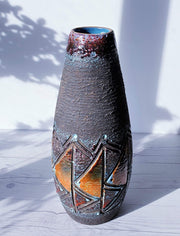 AnyesAttic Ceramic 1960s - 70s Tilgmans Scandinavian Modern, Sculptural Sgraffito in Gloss Glaze Floor Vase | Sweden