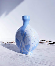 AnyesAttic Ceramic 1960s-70s West German, ‘Blue Skies and Tutti Frutti Ice Cream’ Palette, Op Art Bottle Vase