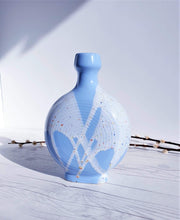 AnyesAttic Ceramic 1960s-70s West German, ‘Blue Skies and Tutti Frutti Ice Cream’ Palette, Op Art Bottle Vase