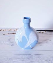 AnyesAttic Ceramic 1960s-70s West German, ‘Blue Skies and Tutti Frutti Ice Cream’ Palette, Op Art Bottle Vase