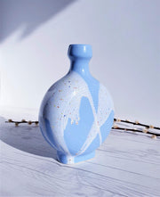 AnyesAttic Ceramic 1960s-70s West German, ‘Blue Skies and Tutti Frutti Ice Cream’ Palette, Op Art Bottle Vase