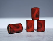 AnyesAttic Ceramic 1960s Fritz Van Daalen Rare Red Glaze Ceramic Pitcher Jug and 4 Tumbler Set, Labelled and Stamped