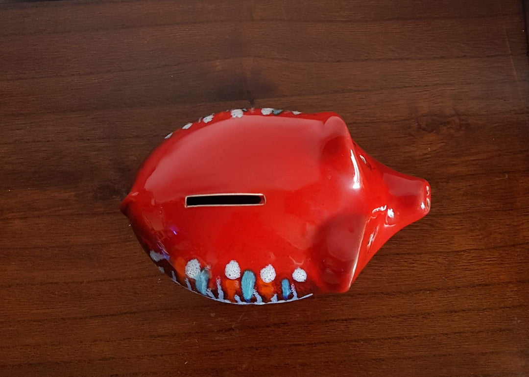 1960s Italian Bertoncello Red Ceramic and Fat Lava Relief