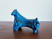 Bitossi Ceramiche Ceramic 1960s Italian Bitossi Persiano Blue Glaze, Modernist Rimini Blu Series Horse Sculpture by Aldo Londi