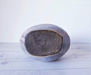 AnyesAttic Ceramic 1970s Expressive Studio Pottery, Contemporary Sculpted Stoneware Vase in Blue-Grey Granite Glaze