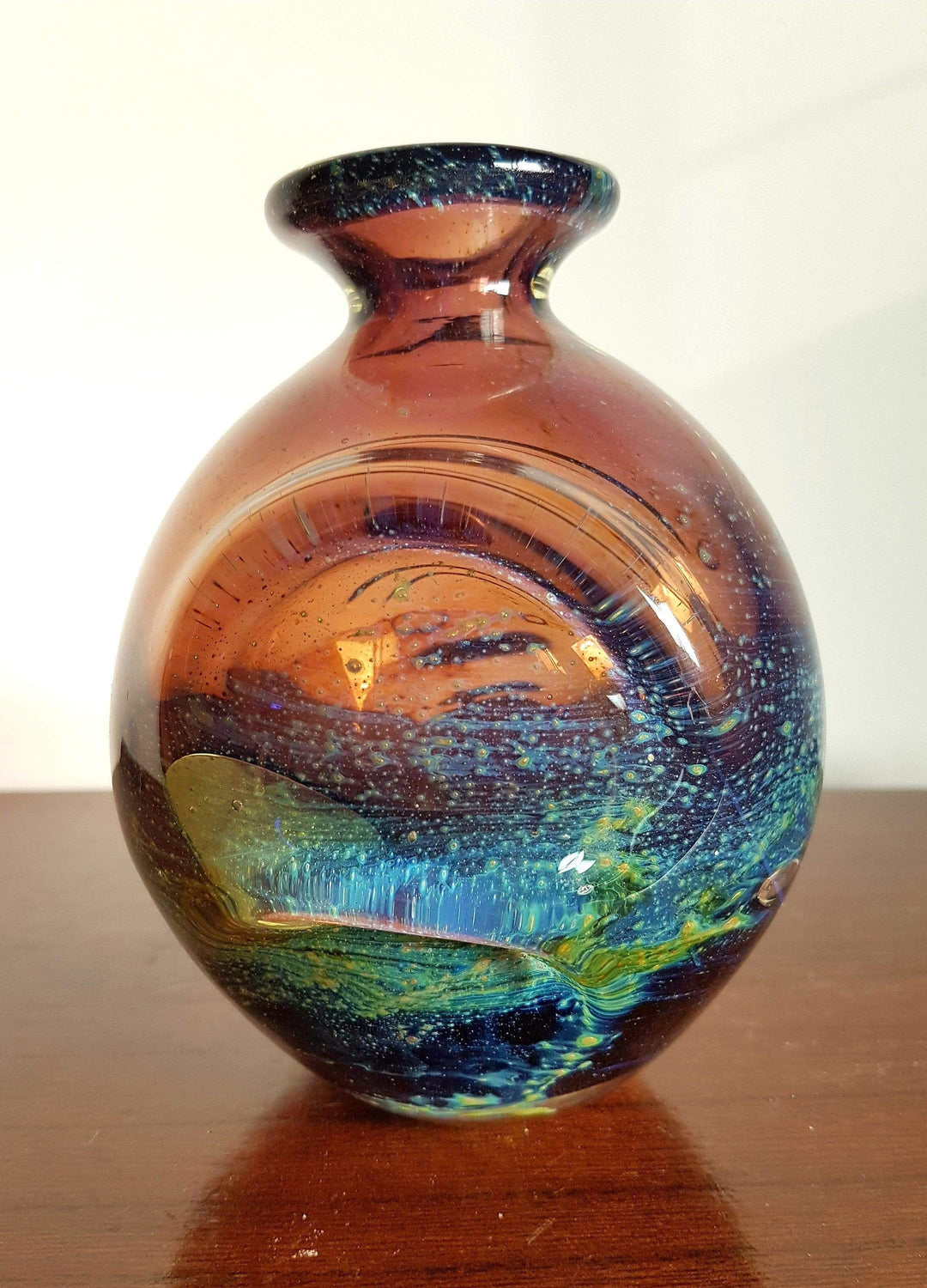 ヴィンテージ '50 Sweden art glass IFP maleras 1970s Maltese Mdina Pulled Ears 'Poppa', Amber, Purple, Blue and