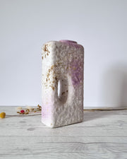 Haute Curature Ceramic 1970s Marei Keramik Chimney Vase Ivory, Lilac Palette Fat Lava Glaze, West German