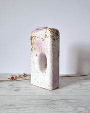 Haute Curature Ceramic 1970s Marei Keramik Chimney Vase Ivory, Lilac Palette Fat Lava Glaze, West German