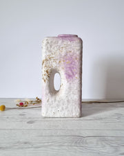 Haute Curature Ceramic 1970s Marei Keramik Chimney Vase Ivory, Lilac Palette Fat Lava Glaze, West German