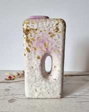 Haute Curature Ceramic 1970s Marei Keramik Chimney Vase Ivory, Lilac Palette Fat Lava Glaze, West German