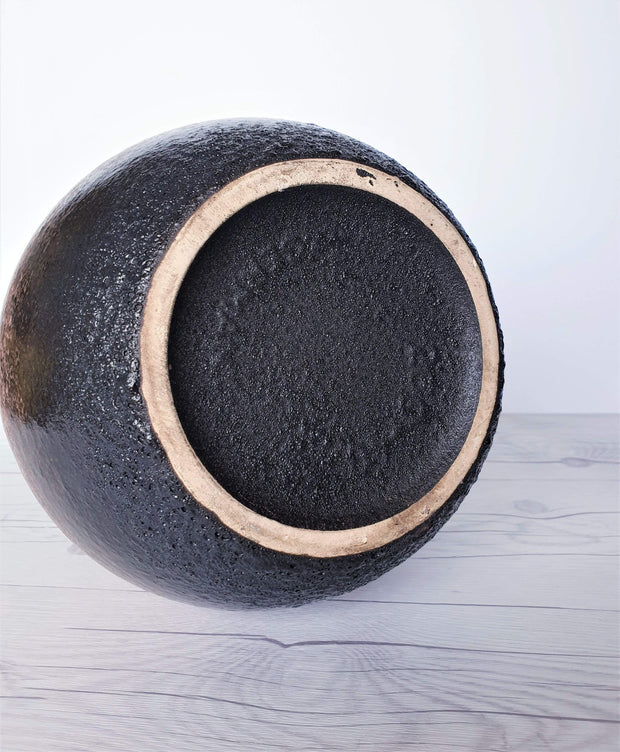 AnyesAttic Ceramic 1970s Scheurich ‘Tiramisu’ Matte Foam and Fat Lava Ball Ceramic Floor Vase, West German Pottery