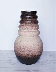 AnyesAttic Ceramic 1970s Scheurich ‘Tiramisu’ Matte Foam and Fat Lava Ball Ceramic Floor Vase, West German Pottery