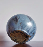 Otto Keramik Ceramic 1970s West German Att. to Otto Keramik Mottled Blues, Brown and Green Gloss Glaze Ceramic Urn Vase