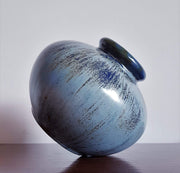 Otto Keramik Ceramic 1970s West German Att. to Otto Keramik Mottled Blues, Brown and Green Gloss Glaze Ceramic Urn Vase