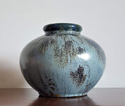 Otto Keramik Ceramic 1970s West German Att. to Otto Keramik Mottled Blues, Brown and Green Gloss Glaze Ceramic Urn Vase