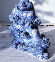 AnyesAttic Ceramic 1976 Bjorn Wiinblad, Moster Ella 'Aunt Ella' Series, M18 Blue on White Ceramic Sculpture | Danish