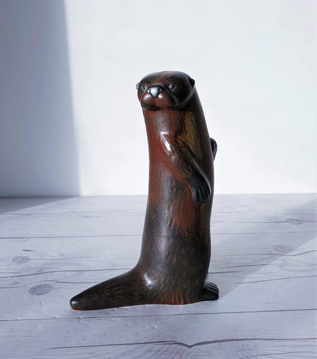 AnyesAttic Ceramic 1980 Lisa Larson for WWF by Gustavsberg, Limited Edition 'Observant Otter' Figure, Swedish