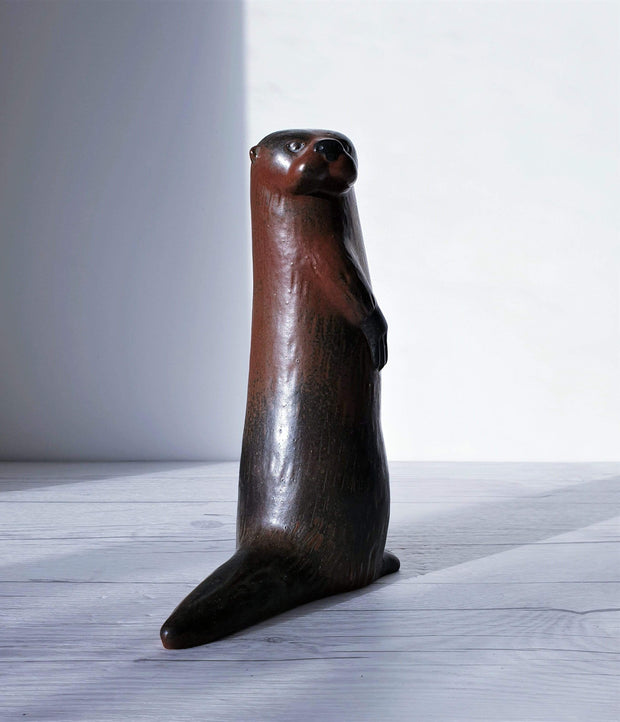 AnyesAttic Ceramic 1980 Lisa Larson for WWF by Gustavsberg, Limited Edition 'Observant Otter' Figure, Swedish