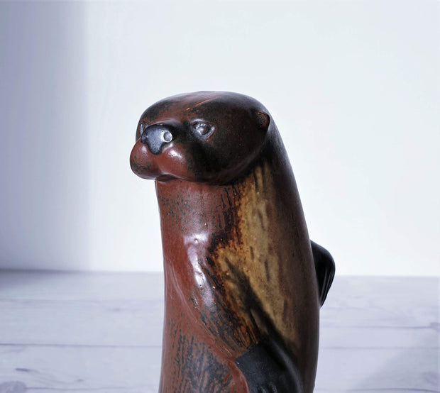 AnyesAttic Ceramic 1980 Lisa Larson for WWF by Gustavsberg, Limited Edition 'Observant Otter' Figure, Swedish