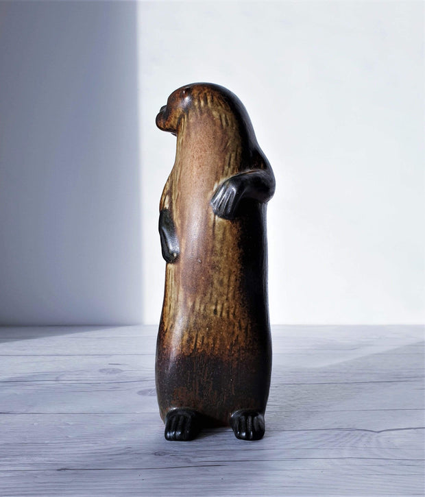 AnyesAttic Ceramic 1980 Lisa Larson for WWF by Gustavsberg, Limited Edition 'Observant Otter' Figure, Swedish