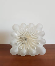 Studio Glass Lighting 1980s Eis / Ice Glas Art Deco Frosted Ice and Icicles Plafoniere Bubble Glass Wall / Ceiling Lamp