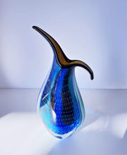 Murano Glass 1980s Italian Murano Modern Bullicante, Sommerso and Crackle Cased Glass Beak Jug Vase