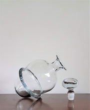 Holmegaard Glass Glass 1983 Danish Holmegaard Modernist Design Fejø Clear Glass Ice 'Bucket' and Decanter Set