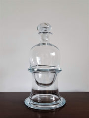 Holmegaard Glass Glass 1983 Danish Holmegaard Modernist Design Fejø Clear Glass Ice 'Bucket' and Decanter Set