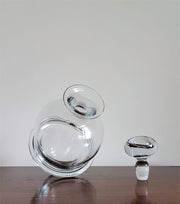 Holmegaard Glass Glass 1983 Danish Holmegaard Modernist Design Fejø Clear Glass Ice 'Bucket' and Decanter Set